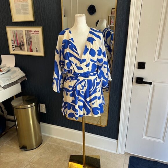 Blue and White Romper - Picture 1 of 3